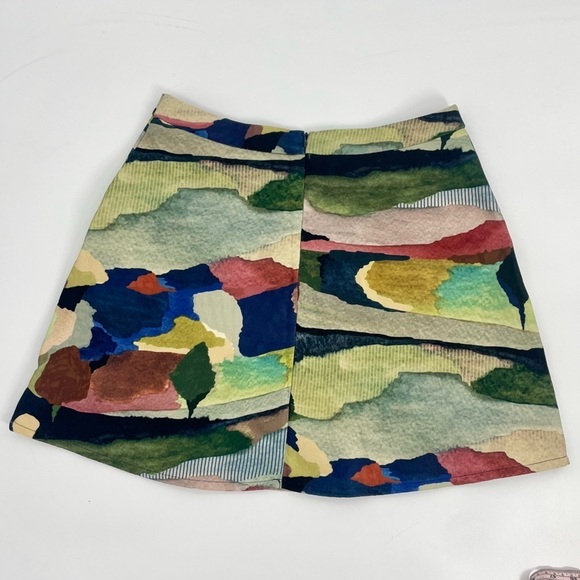 NWT Molly Bracken Erin Green Watercolor Skater Mini Skirt Wearable Art Mod Small - Picture 7 of 10